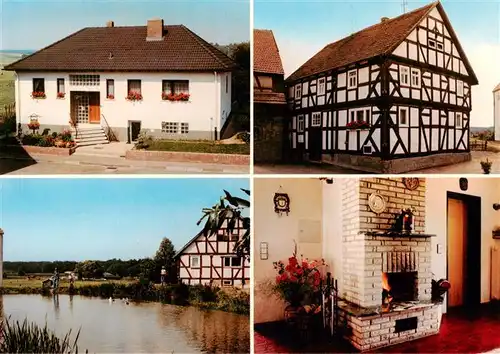 AK / Ansichtskarte 73880425 Leimsfeld Pension George Georg Fachwerkhaus Kaminzimmer Teich Leimsfeld