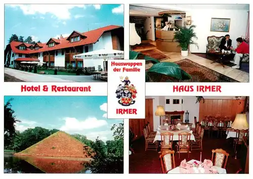 AK / Ansichtskarte  Cottbus Hotel Restaurant Haus Irmer Hauswappen Gastraeume Pyramide Cottbus