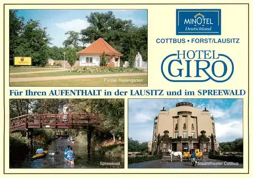 AK / Ansichtskarte 73880503 Forst_Lausitz Forster Rosengarten Spreewaldpartie Staatstheater Cottbus Forst_Lausitz