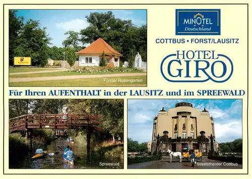 AK / Ansichtskarte 73880505 Forst_Lausitz Forster Rosengarten Spreewaldpartie Staatstheater Cottbus Forst_Lausitz