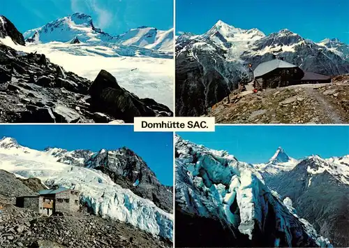 AK / Ansichtskarte  Domhuette_2940m_SAC_Randa_VS Gebirgspanorama Dom Fetigletscher Weisshorn Matterhorn Walliser Alpen 