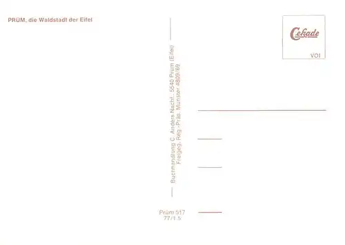 AK / Ansichtskarte  Pruem_Eifel Waldstadt der Eifel Fliegeraufnahme Pruem_Eifel