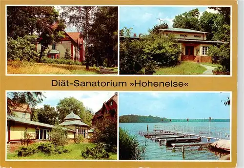 AK / Ansichtskarte 73880700 Rheinsberg Diaet-Sanatorium Hohenelse Wandelgang Bootssteg am Rheinsberger See Rheinsberg