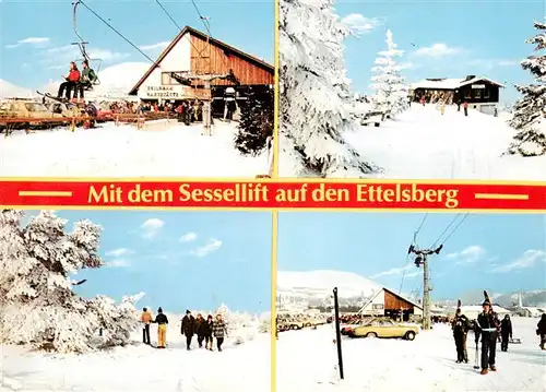 AK / Ansichtskarte  Willingen_Sauerland Wintersport auf dem Ettelsberg Sessellift Willingen_Sauerland