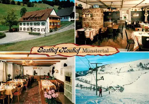 AK / Ansichtskarte  Muenstertal__Schwarzwald Gasthof Pension Neuhof Wintersport im Belchengebiet Schwarzwald 