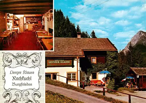 AK / Ansichtskarte  Burgfrieden Gasthaus Lienzer Klause Rachkuchl Holzkohlengrill Burgfrieden