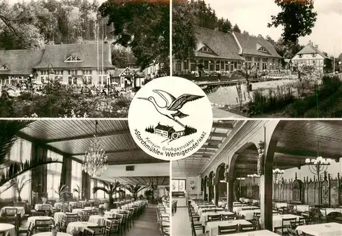 AK / Ansichtskarte  Wernigerode_Harz Konsum Gebirgsgaststaette Storchenmuehle Gastraeume Schwimmbad Wernigerode Harz