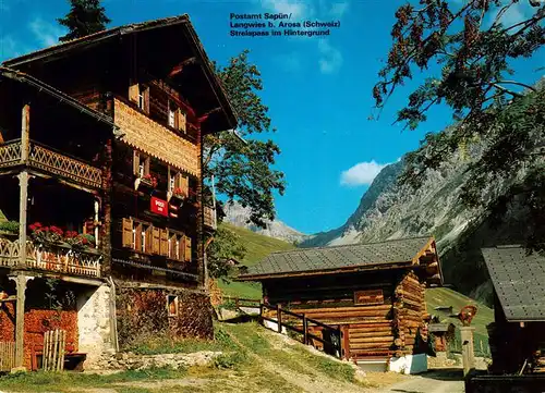 AK / Ansichtskarte  Langwies_GR Postamt Sapuen mit Strelapass Langwies GR