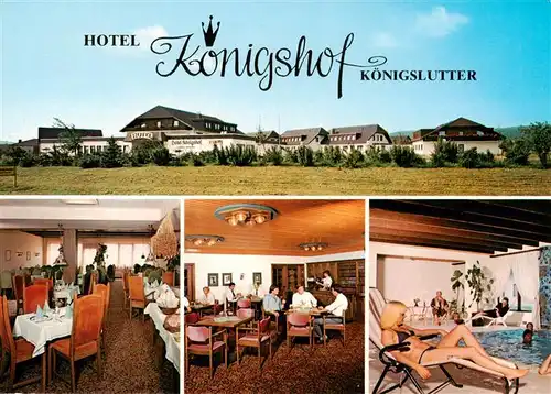 AK / Ansichtskarte  Koenigslutter_Elm Hotel Koenigshof Gastraeume Hallenbad Koenigslutter Elm