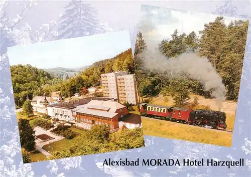 AK / Ansichtskarte  Alexisbad_Harz Morada Hotel Harzquelle Dampflok Alexisbad_Harz