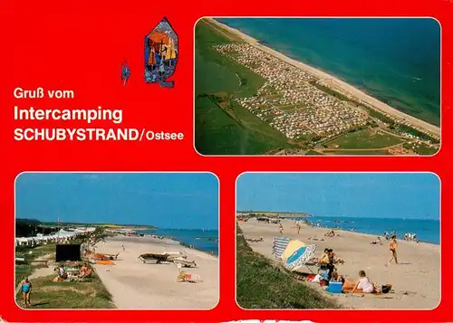 AK / Ansichtskarte  Schubystrand_Schuby Intercamping Strandpartien Fliegeraufnahme 