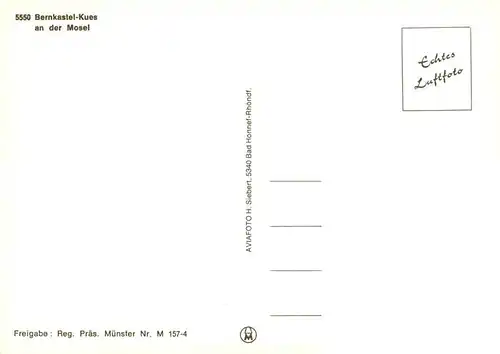 AK / Ansichtskarte  Bernkastel-Kues_Berncastel Moselpartie Fliegeraufnahme 