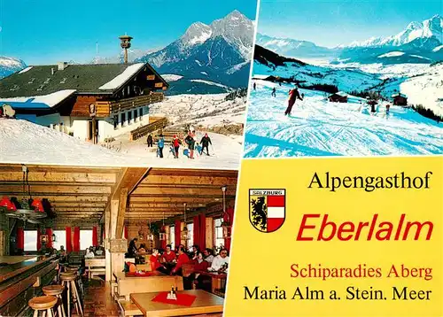 AK / Ansichtskarte  Maria_Alm_Steinernen_Meer_AT Alpengasthof Eberlalm Bar Gaststube Skipiste 