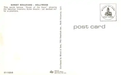 AK / Ansichtskarte 73881123 Hollywood_Los_Angeles_California_USA Sunset Boulevard Street of the Stars 