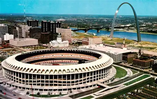 AK / Ansichtskarte  St_Louis_Missouri_MO_USA Civic Center and Gateway Arch Aerial View 