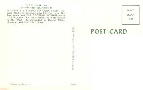 AK / Ansichtskarte  Colorado_Springs_Colorado_USA The Village Inn 