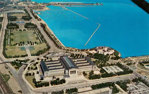 AK / Ansichtskarte  Chicago_Illinois Aerial View Grant Park Chicago Museum Shedd Aquarium 