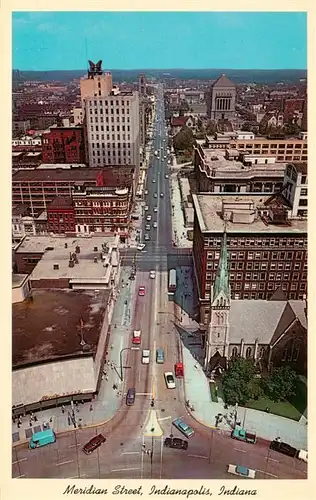 AK / Ansichtskarte  Indianapolis_Indiana Meridian Street from Monument Circle Fliegeraufnahme 