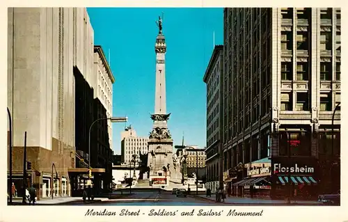 AK / Ansichtskarte 73881149 Indianapolis_Indiana Meridian Street Soldiers and Sailors Monument 
