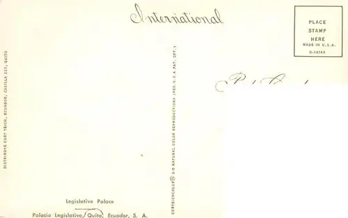 AK / Ansichtskarte  Quito_Ecuador Palacio Legislativo 