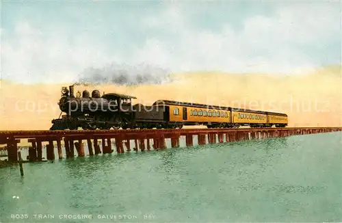 AK / Ansichtskarte 73881168 Eisenbahn Train Galveston bay Eisenbahn