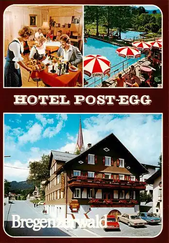 AK / Ansichtskarte  Egg_Bregenzerwald_Vorarlberg_AT Hotel Post Egg Gaststube Schwimmbad  