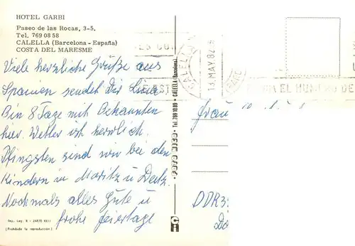 AK / Ansichtskarte  Calella_de_Mar_ES Hotel Garbi Orts und Teilansichten 