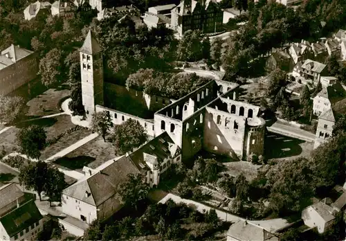 AK / Ansichtskarte  Bad_Hersfeld Fliegeraufnahme mit Schlossruine und Kirche Bad_Hersfeld