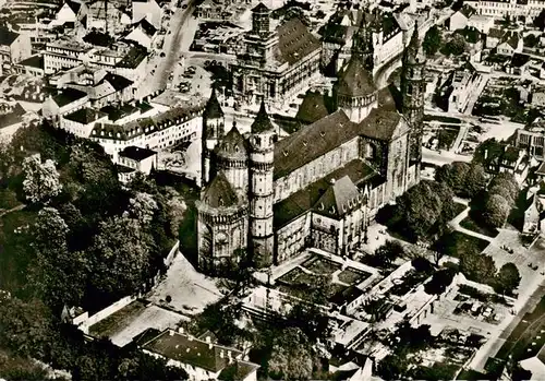 AK / Ansichtskarte  Worms_Rhein Fliegeraufnahme mit Kirche Worms Rhein