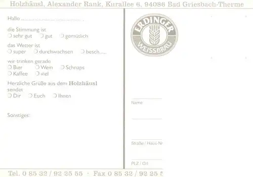 AK / Ansichtskarte  Bad_Griesbach_Rottal Holzhaeusl Alexander Rank Bad_Griesbach_Rottal