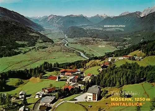 AK / Ansichtskarte  Moesern_Seefeld_Tirol_AT Inntalblick mit Telfs und Mieminger Plateau Fliegeraufnahme 