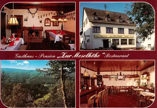 AK / Ansichtskarte  Liesenich Gasthaus Pension Restaurant Zur Moselhoehe Gastraeume Panorama Liesenich