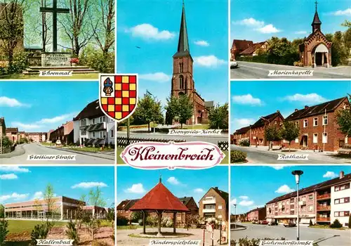 AK / Ansichtskarte 73881356 Kleinenbroich_Korschenbroich Ehrenmal Stettiner Strasse Hallenbad Dionysus Kirche Marienkapelle Rathaus Eichendorffstrasse 