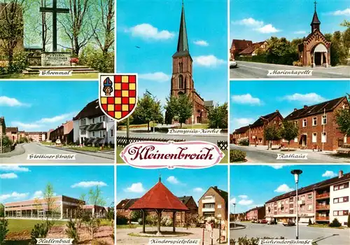 AK / Ansichtskarte  Kleinenbroich_Korschenbroich Ehrenmal Stettiner Strasse Hallenbad Dionysus Kirche Marienkapelle Rathaus Eichendorffstrasse 