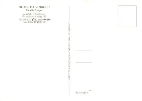 AK / Ansichtskarte 73881383 Hinterglemm_Saalbach Hotel Hasenauer Hinterglemm_Saalbach