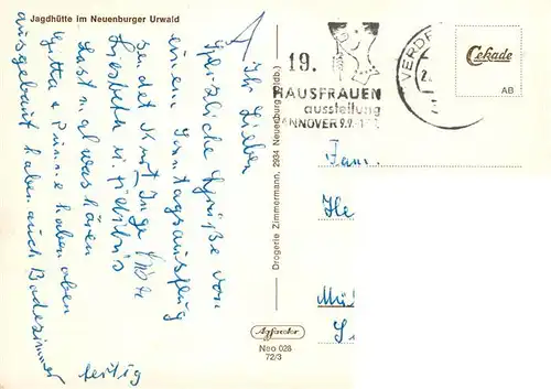 AK / Ansichtskarte  Neuenburg_Friesland Jagdhuette im Neuenburger Urwald Neuenburg_Friesland