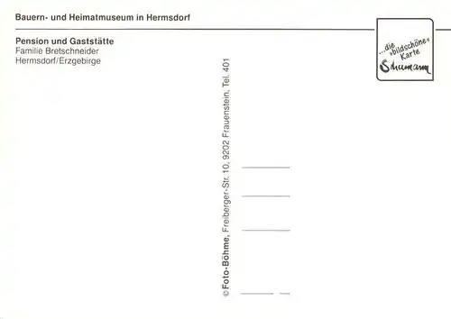 AK / Ansichtskarte  Hermsdorf_Erzgebirge Bauern und Heimatmuseum Pension und Gaststaette Gastraeume Hermsdorf Erzgebirge