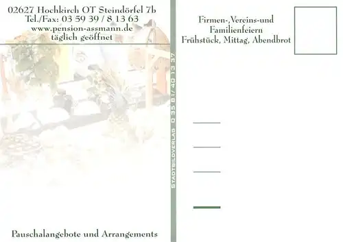 AK / Ansichtskarte  Steindoerfel_Hochkirch_Sachsen Hotel Pension Assmann Zimmer Gastraum 