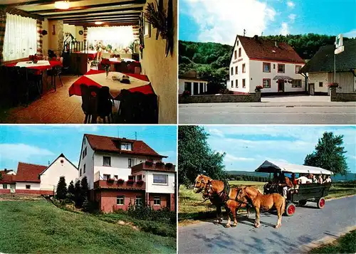 AK / Ansichtskarte  Mespelbrunn Fremdenheim Waldmann Gaststube Kutschfahrten Mespelbrunn