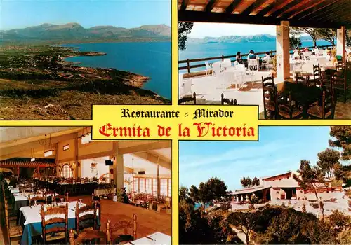 AK / Ansichtskarte  Alcudia_Mallorca_ES Restaurante Mirador Ermita de la Victoria Gastraeume Fliegeraufnahme 