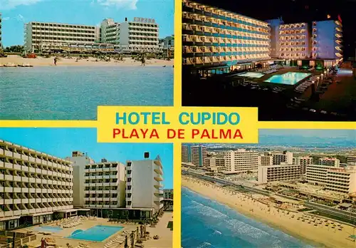 AK / Ansichtskarte 73881560 Playa_de_Palma_Mallorca Hotel Cupido Pool Strand Fliegeraufnahme Playa_de_Palma_Mallorca