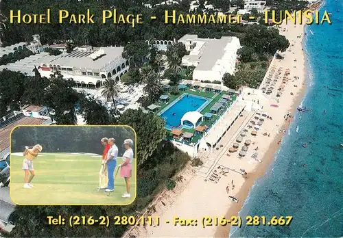 AK / Ansichtskarte 73881565 Hammamet_Tunesie Hotel Park Plage Fliegeraufnahme 
