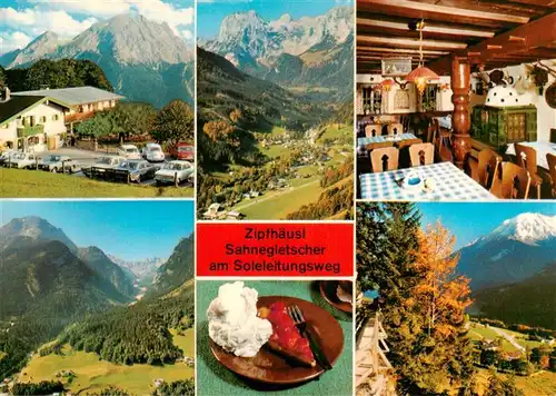 AK / Ansichtskarte  Ramsau__Berchtesgaden Zipfhaeusl Gaststube Panorama Sahnegletscher am Soleleitungsweg 