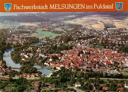 AK / Ansichtskarte 73881610 Melsungen_Fulda Fliegeraufnahme Melsungen Fulda