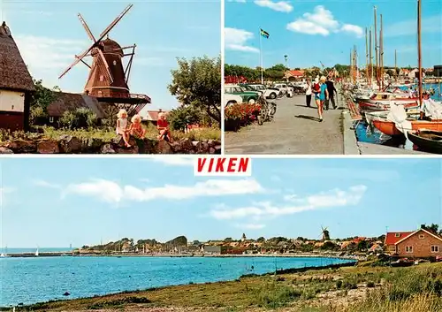 AK / Ansichtskarte  Viken_Sweden Windmuehle Bootshafen Strand 