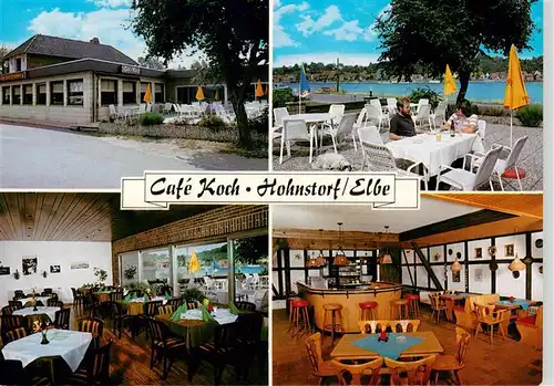 AK / Ansichtskarte 73881651 Hohnstorf_Elbe Cafe Koch Terrasse Gastraum Bar Hohnstorf_Elbe