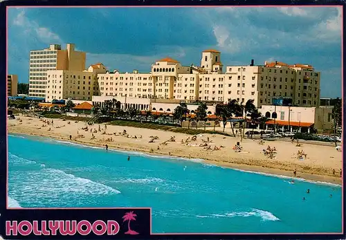 AK / Ansichtskarte 73881669 Hollywood_Florida Hollywood Beach Hotel and Oceanwalk Air view 