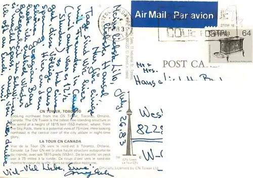 AK / Ansichtskarte  Toronto_Canada View from the CN Tower Toronto Canada