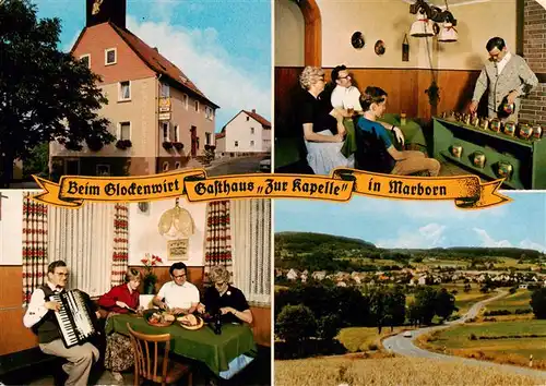 AK / Ansichtskarte 73881682 Marborn Gasthaus Zur Kapelle Beim Glockenwirt Gaststube Panorama Marborn