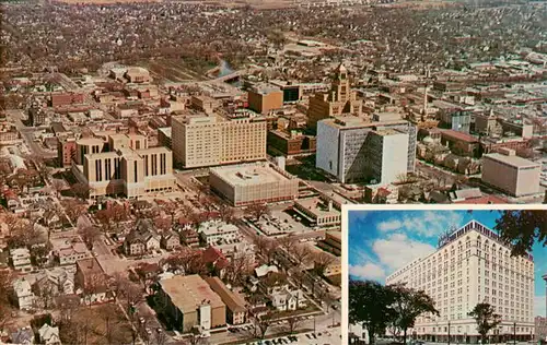 AK / Ansichtskarte  Rochester_Minnesota_USA The Kahler Hotel In the Medical Center Fliegeraufnahme 